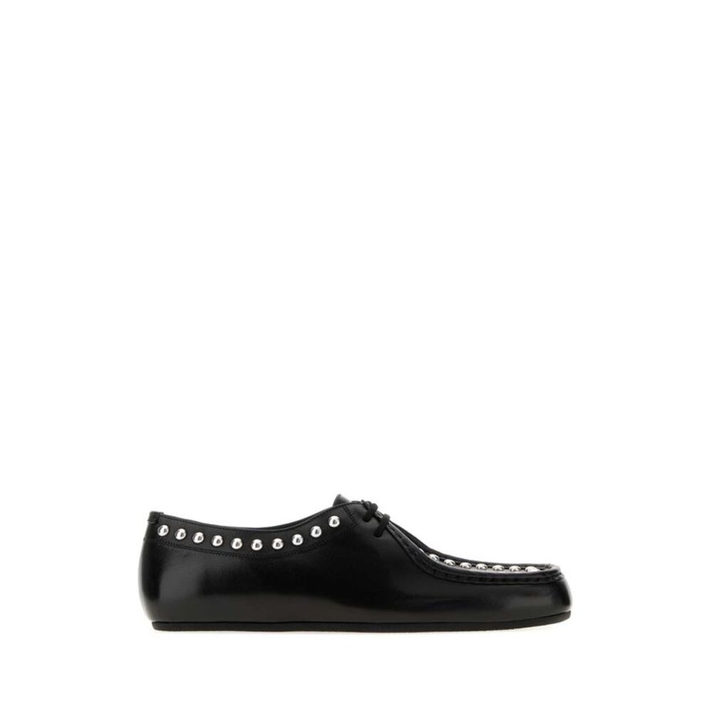 Jil Sander Men Black Leather Lace-Up Shoes